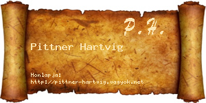 Pittner Hartvig névjegykártya